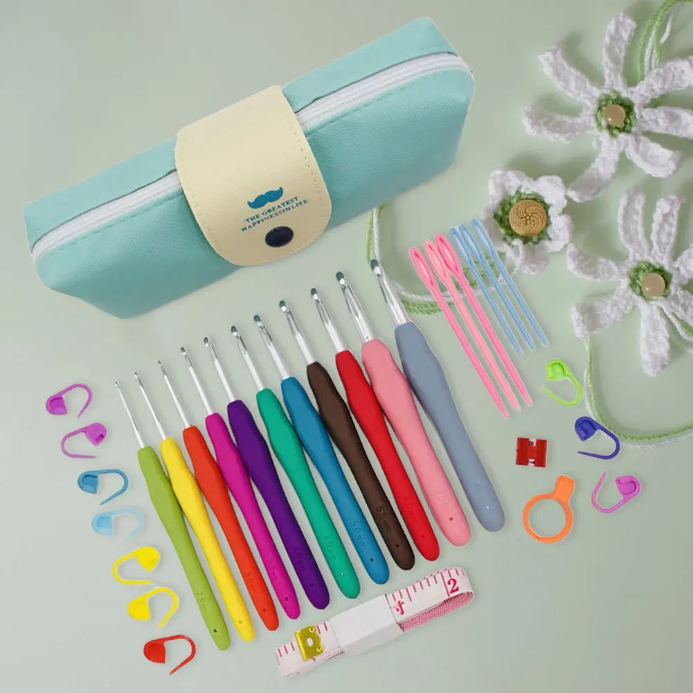 11-Size Colorful Ergonomic Crochet Hook Set
