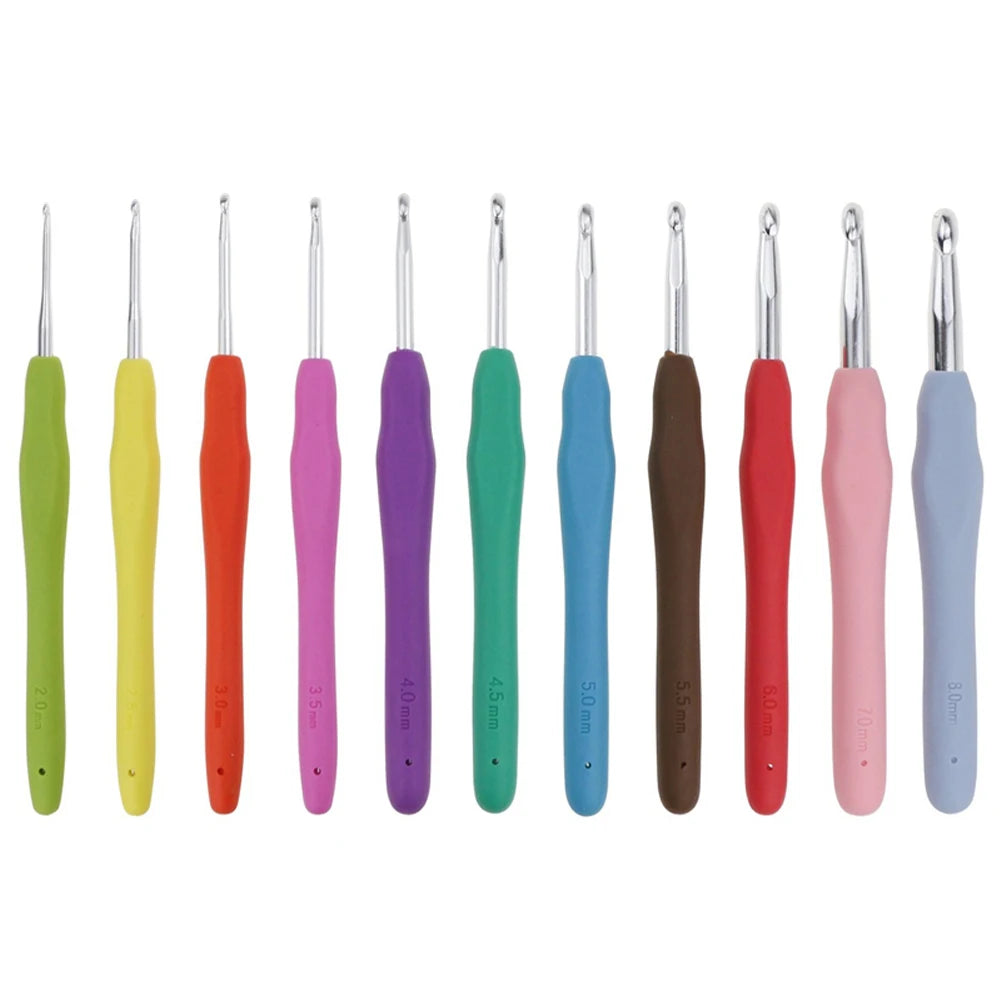 Aluminum Crochet Hook Set (2.0mm–8.0mm) with Storage Bag