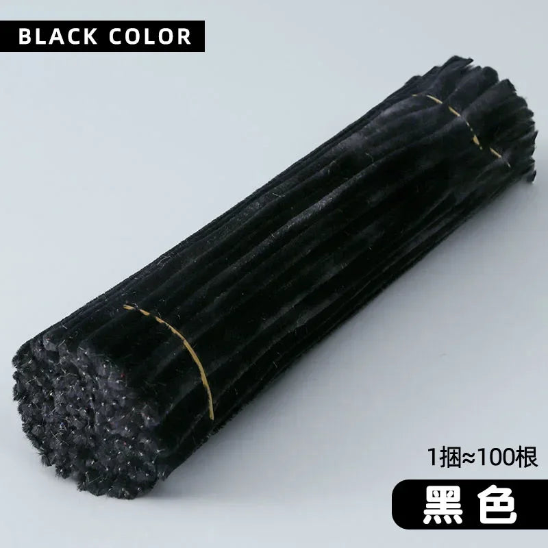 50/100-Piece Chenille Stem Set – 22 Colors, 6mm x 12in  Bullet Point Description: