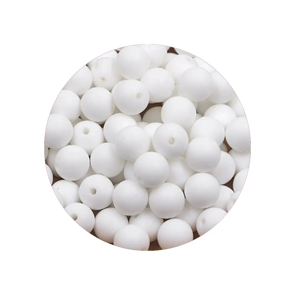 50-Piece Silicone Bead Set – 15mm Round Beads
