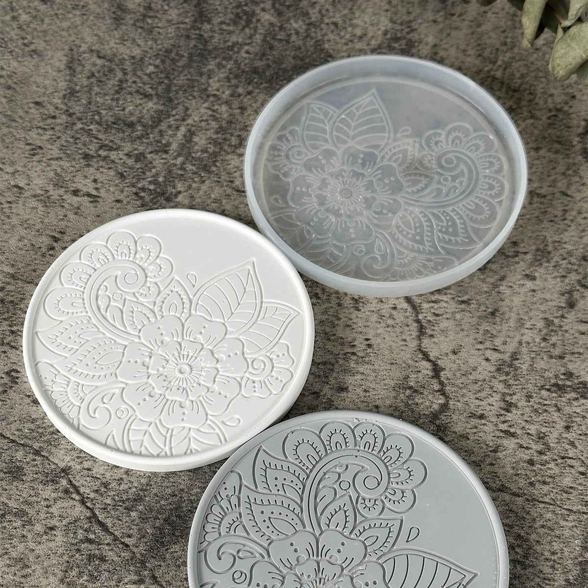 Flower Coaster Silicone Mold – DIY Resin & Concrete Tray