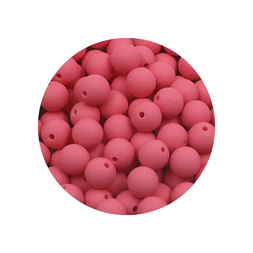 50-Piece Silicone Bead Set – 15mm Round Beads