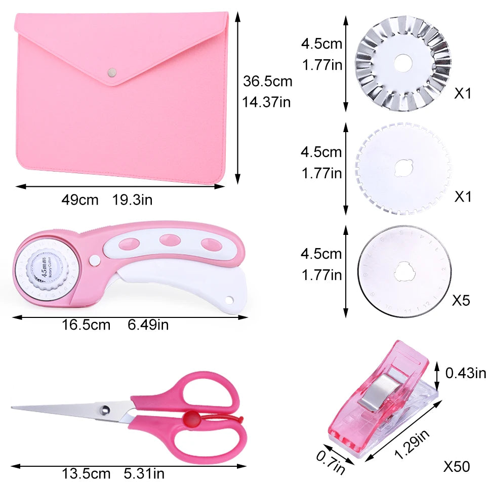 KRABALL Rotary Cutter Kit with A3 Cutting Mat & Sewing Tools