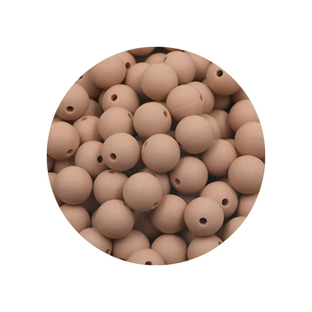 50-Piece Silicone Bead Set – 15mm Round Beads