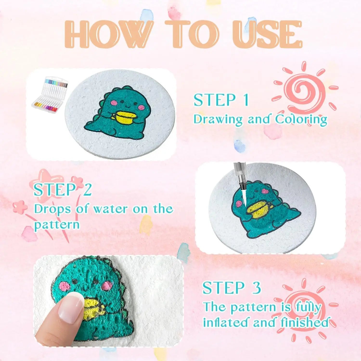 3D Magic Puffy Foam Texture Painting Paper for Kids DIY Art Craft