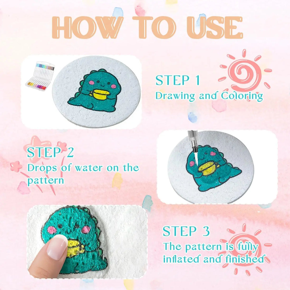 3D Magic Puffy Foam Texture Painting Paper for Kids DIY Art Craft