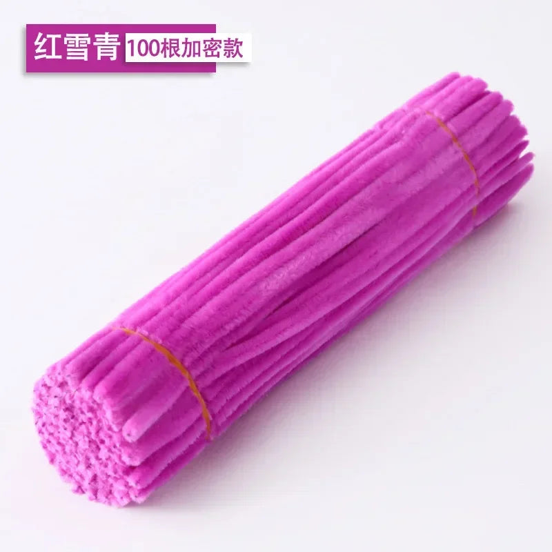 50/100-Piece Chenille Stem Set – 22 Colors, 6mm x 12in  Bullet Point Description: