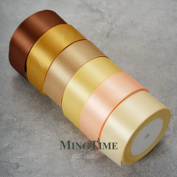 Satin Ribbon Roll – 22.8m Sage Gold for Gift Wrap & Crafts