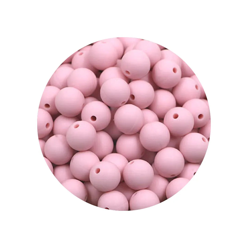 50-Piece Silicone Bead Set – 15mm Round Beads