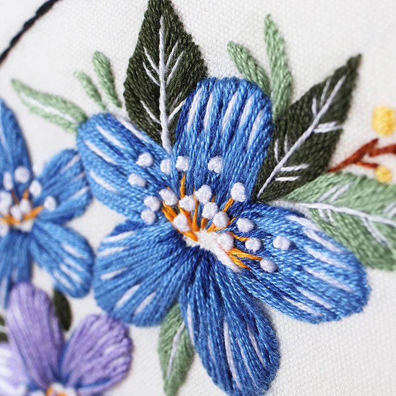 Butterfly & Flower Embroidery Kit for Beginners