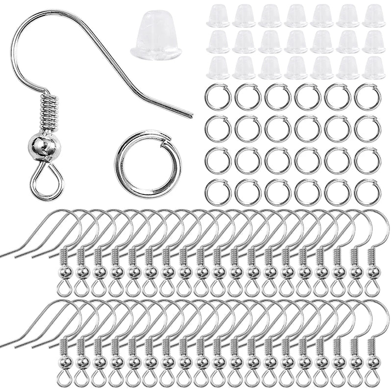 300-Piece Earring Making Set – Hooks, Jump Rings & Backs