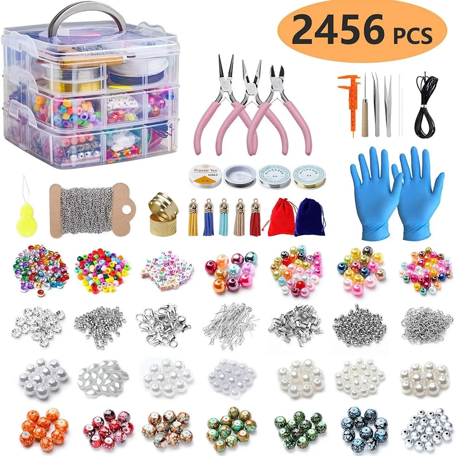 2456-Piece Deluxe DIY Bead Jewelry Making Kit