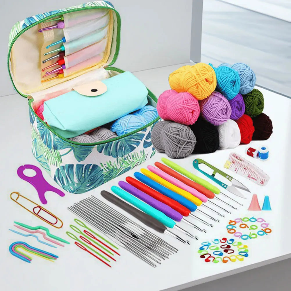 87Pcs Ergonomic Crochet Hook Kit with Case