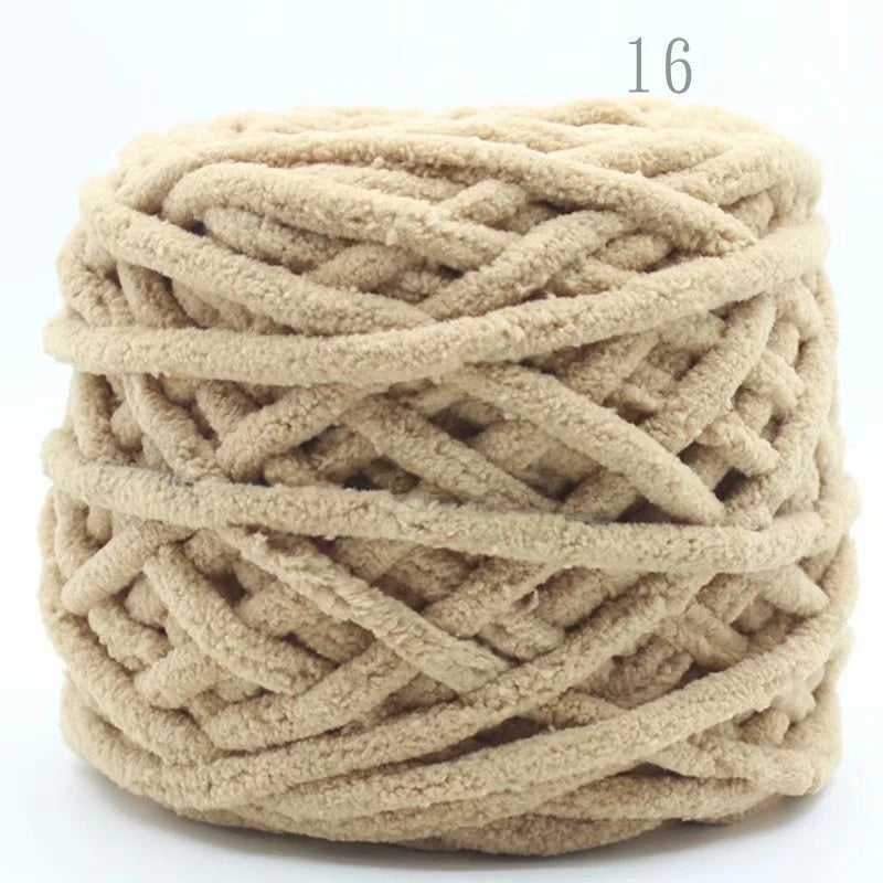 3PCS Chenille Knitting Yarn – 300g Soft Thick Cotton Blend