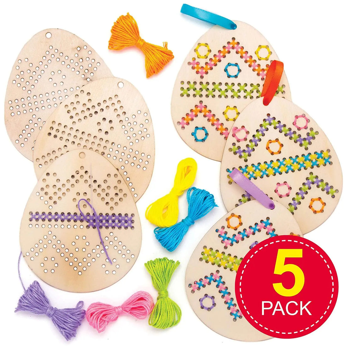 DIY Easter Egg Embroidery Kit for Kids – Wooden Craft Set