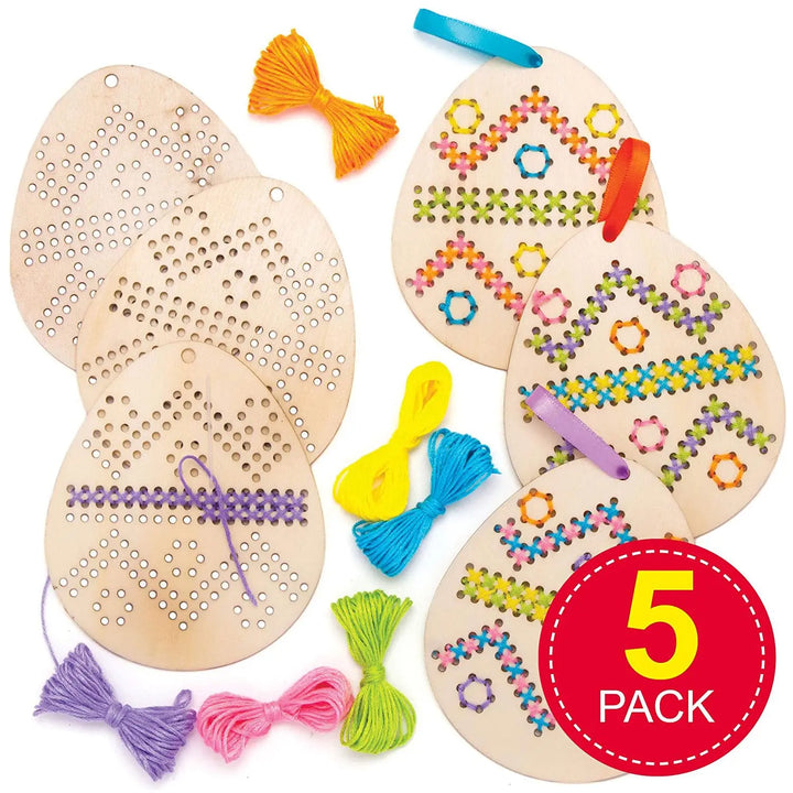 DIY Easter Egg Embroidery Kit for Kids – Wooden Craft Set