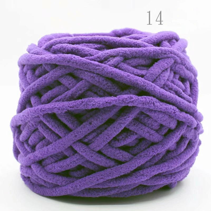 3PCS Chenille Knitting Yarn – 300g Soft Thick Cotton Blend
