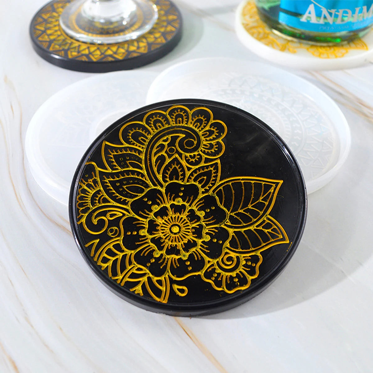 Flower Coaster Silicone Mold – DIY Resin & Concrete Tray