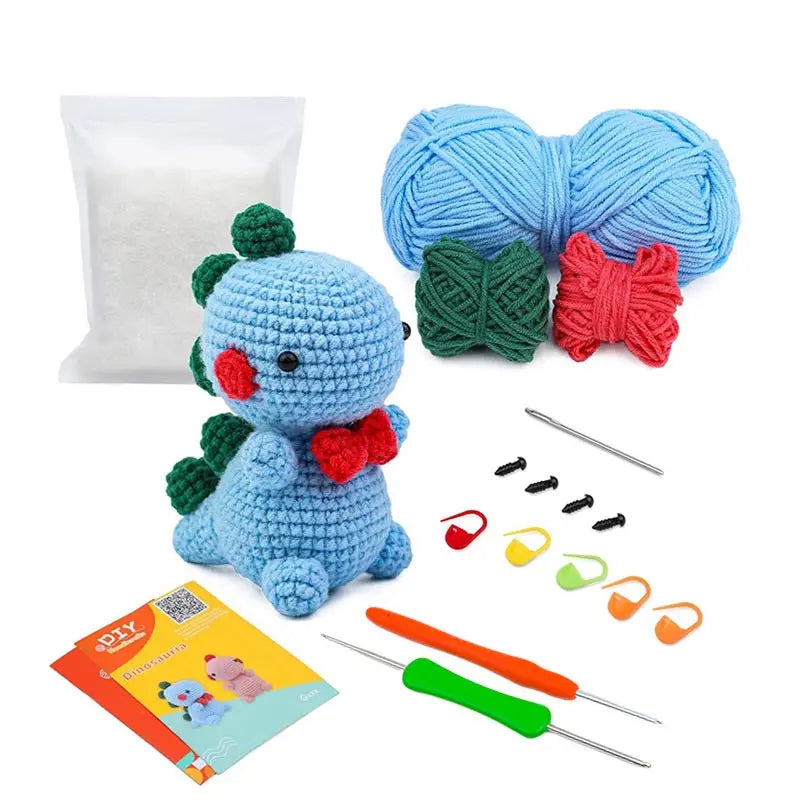 DIY Crochet Dinosaur Doll Kit – Complete Set