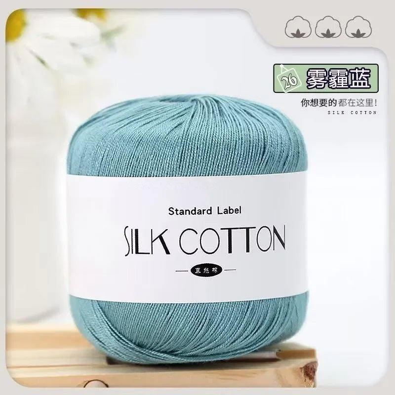 Silk Lace Cotton Milk Yarn – 50g Soft Crochet Thread