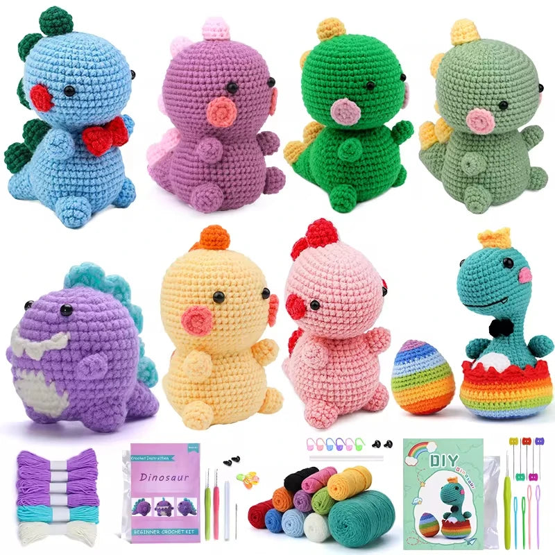 DIY Crochet Dinosaur Doll Kit – Complete Set