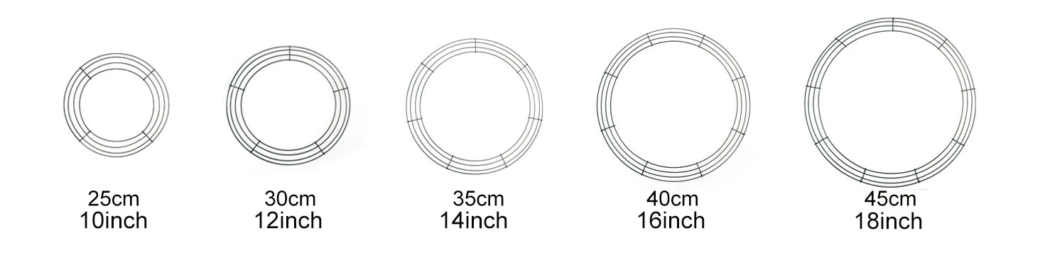 Metal Wreath Frame – 25cm Wire Rings for DIY Holiday Crafts