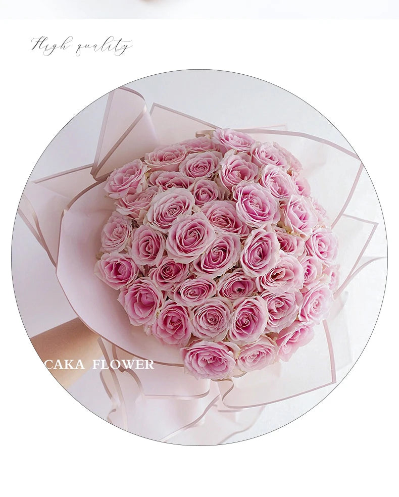 10 Sheets Waterproof Flower Wrapping Paper with Gold Edges