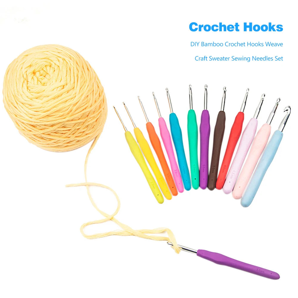 Aluminum Crochet Hook Set (2.0mm–8.0mm) with Storage Bag