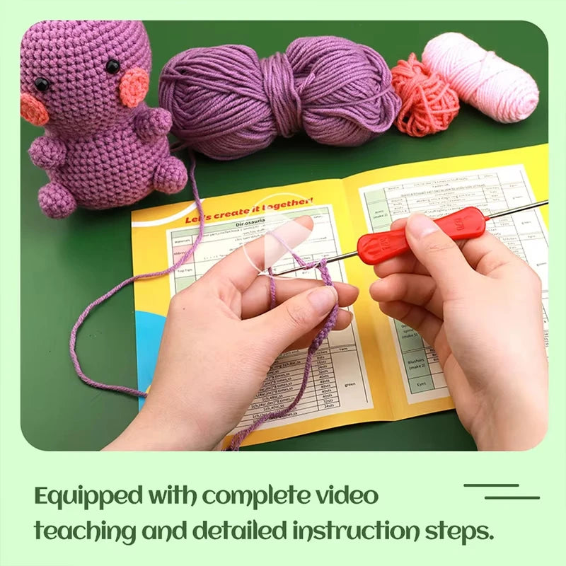 DIY Crochet Dinosaur Doll Kit – Complete Set