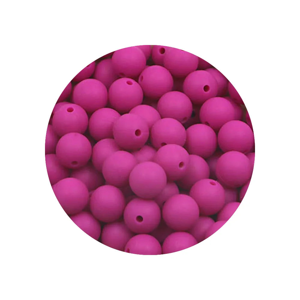 50-Piece Silicone Bead Set – 15mm Round Beads