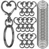 20-Piece Heart-Shaped Swivel Snap Hooks with Key Rings