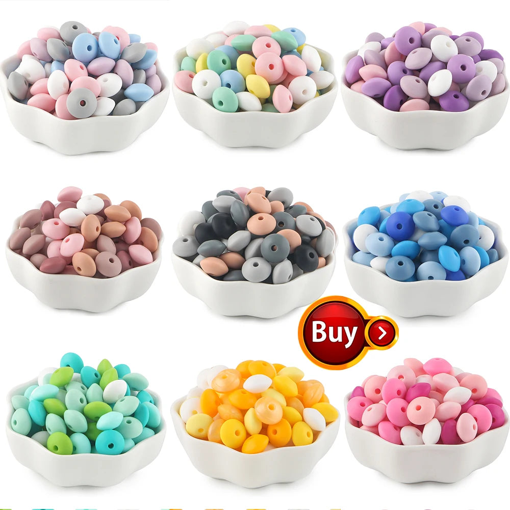 50-Piece Silicone Bead Set – 15mm Round Beads