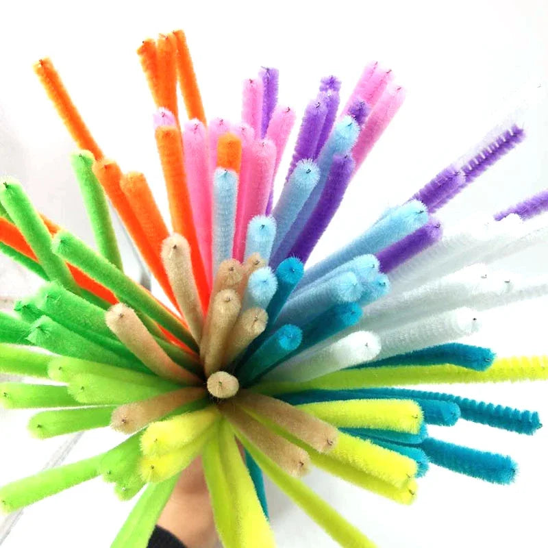 50/100-Piece Chenille Stem Set – 22 Colors, 6mm x 12in  Bullet Point Description: