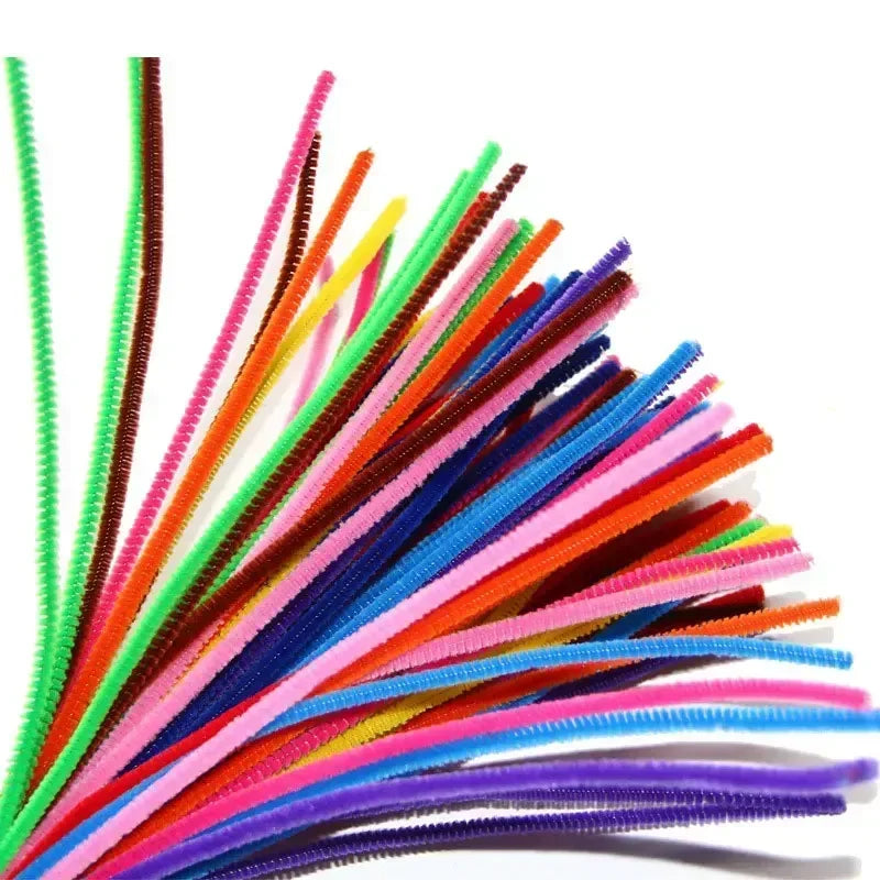 50/100-Piece Chenille Stem Set – 22 Colors, 6mm x 12in  Bullet Point Description: