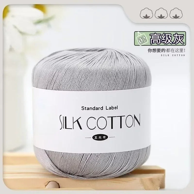 Silk Lace Cotton Milk Yarn – 50g Soft Crochet Thread