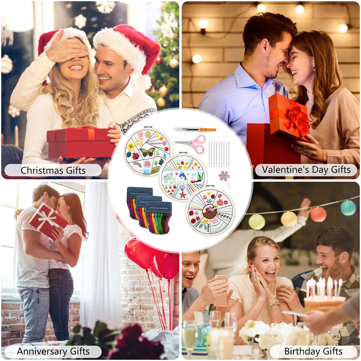 DIY Printed Embroidery Kit with Hoop