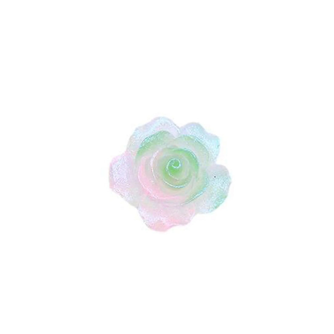 2pcs Glow-In-The-Dark 37mm Large Rose Flower Rhinestone Trim