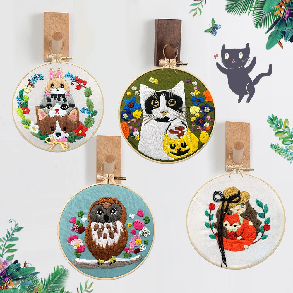 4pcs Animal Embroidery Kit