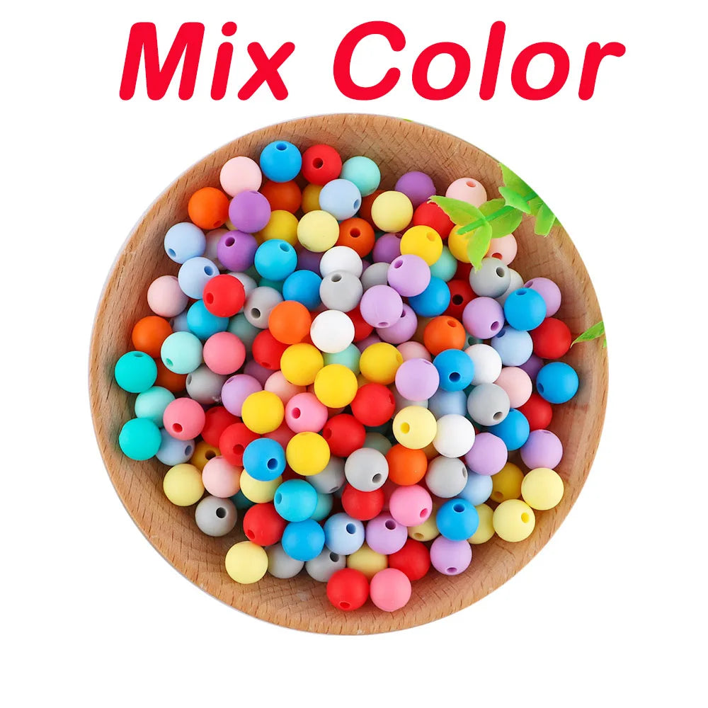 50-Piece Silicone Round Beads – 9mm for DIY Jewelry