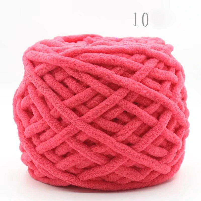 3PCS Chenille Knitting Yarn – 300g Soft Thick Cotton Blend