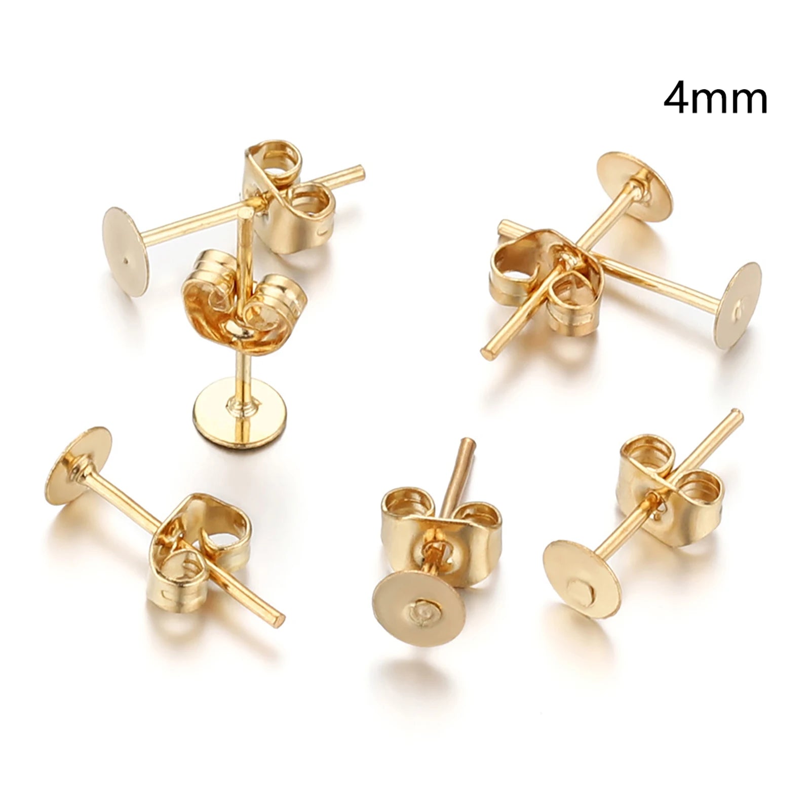 Blank Post Earring Studs Base Pins with Earring Plug Ear Backs