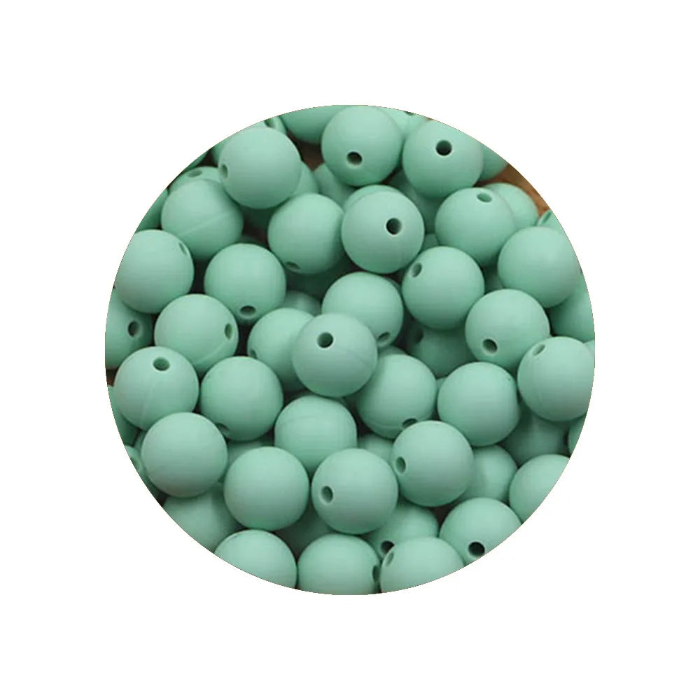 50-Piece Silicone Bead Set – 15mm Round Beads
