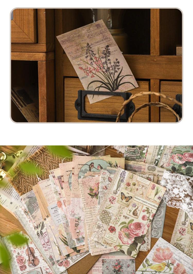JIANQI Vintage Scrapbooking Paper – 100 pcs