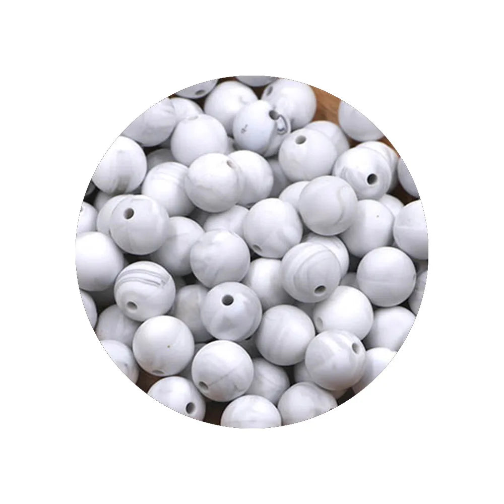 50-Piece Silicone Bead Set – 15mm Round Beads