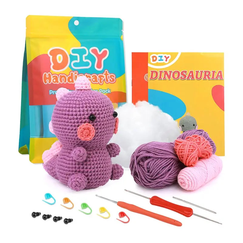 DIY Crochet Dinosaur Doll Kit – Complete Set