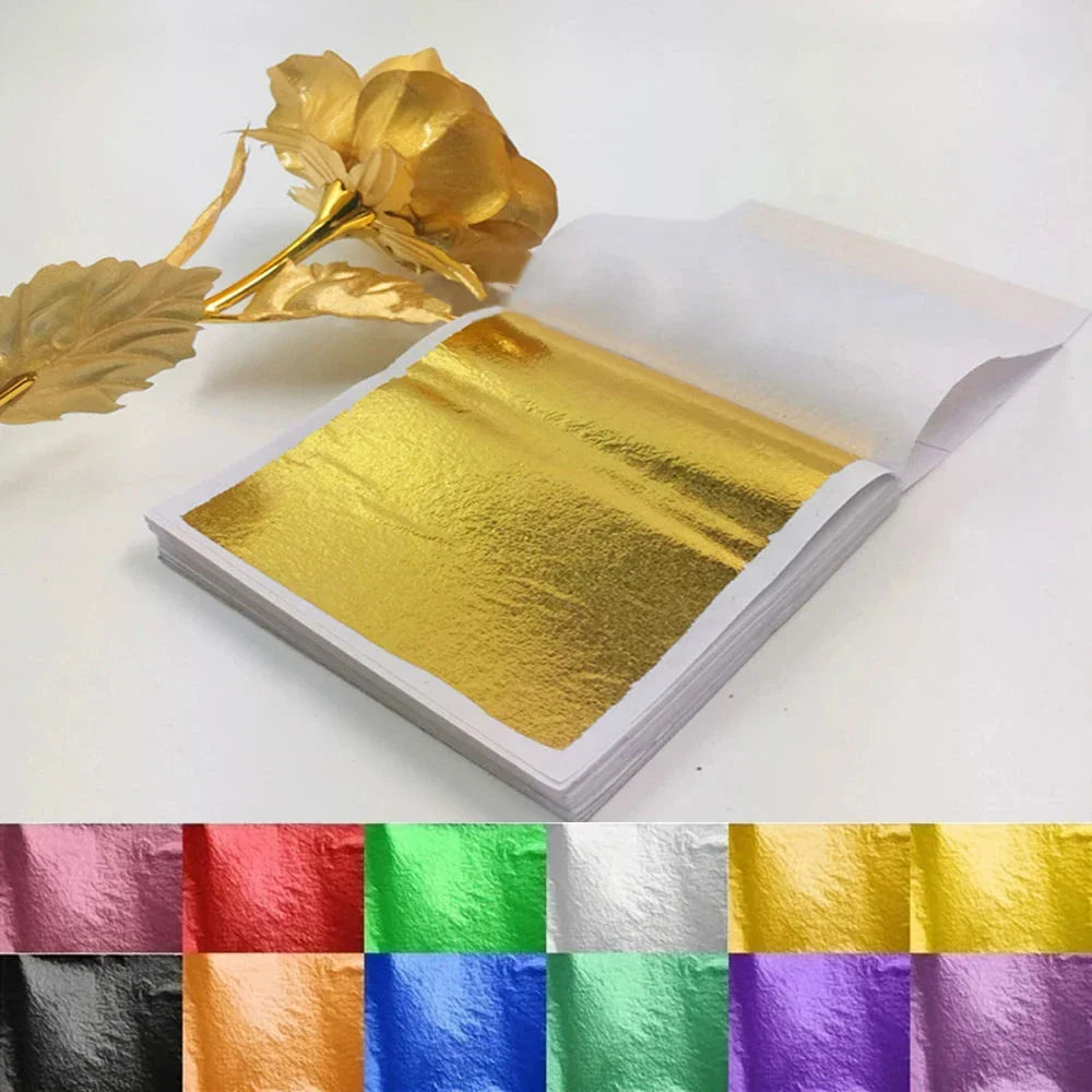100 Sheets Gold Leaf Paper - DIY Art, Craft, & Decoration Kit