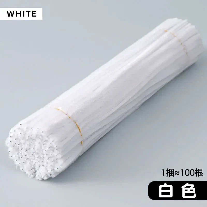 50/100-Piece Chenille Stem Set – 22 Colors, 6mm x 12in  Bullet Point Description: