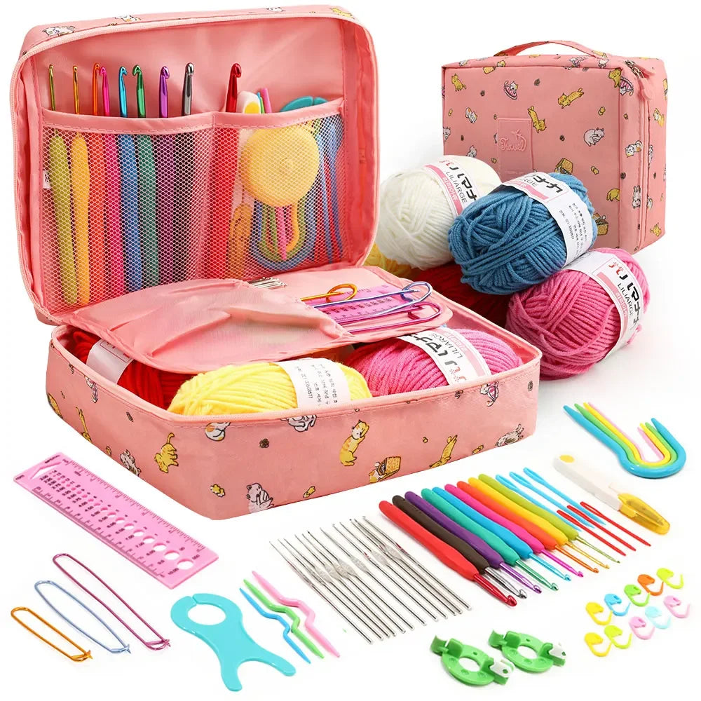 59-Piece Beginner Crochet Kit with Storage Bag