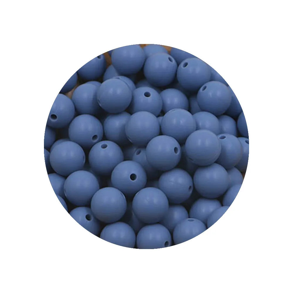 50-Piece Silicone Bead Set – 15mm Round Beads