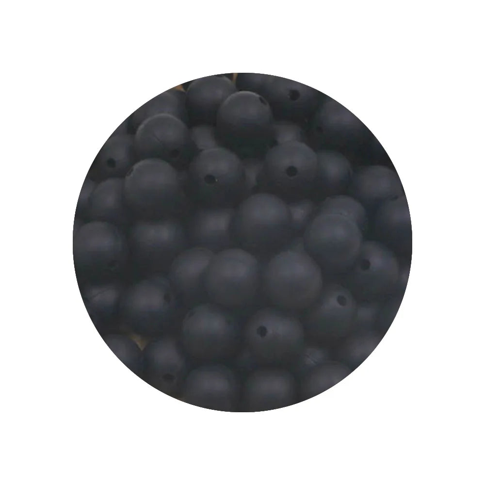 50-Piece Silicone Bead Set – 15mm Round Beads
